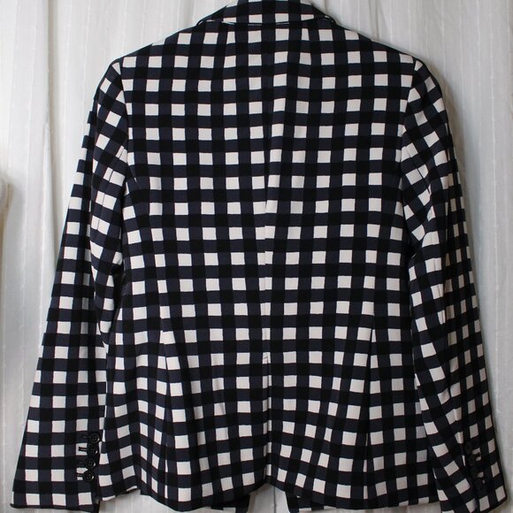 $178 NWT Banana Republic 2 Petite Black and White Gingham Blazer - Picture 4 of 12